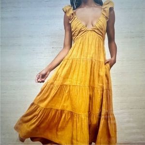 La Ligne Mustard Midi Dress